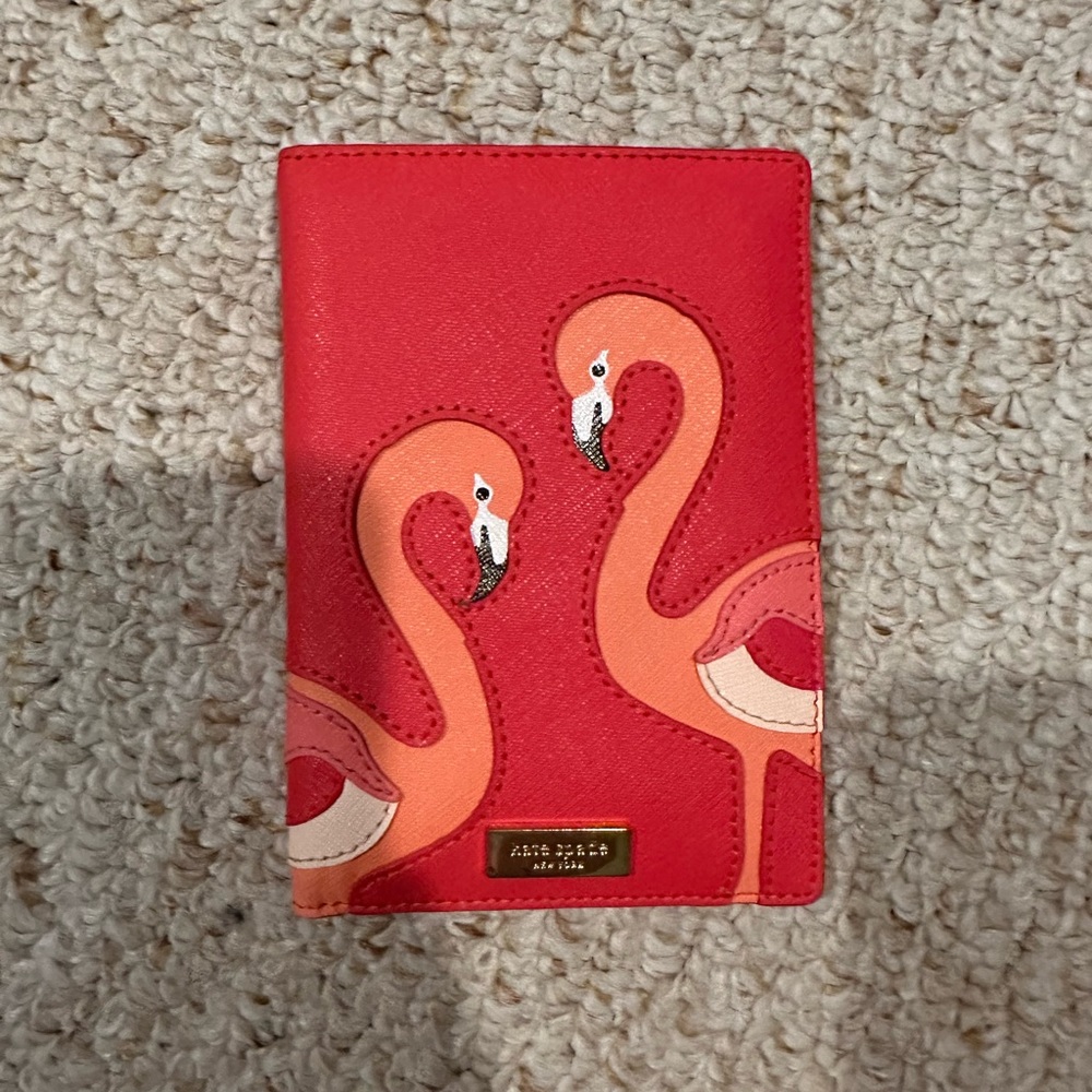 Kate Spade flamingo passport holder